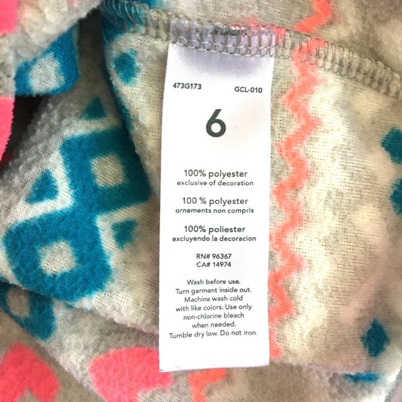 OshKosh B'Gosh Quarter-Zip Microfleece Pullover, Gray Fair Isle Print, Size 6 - Picture 6 of 6